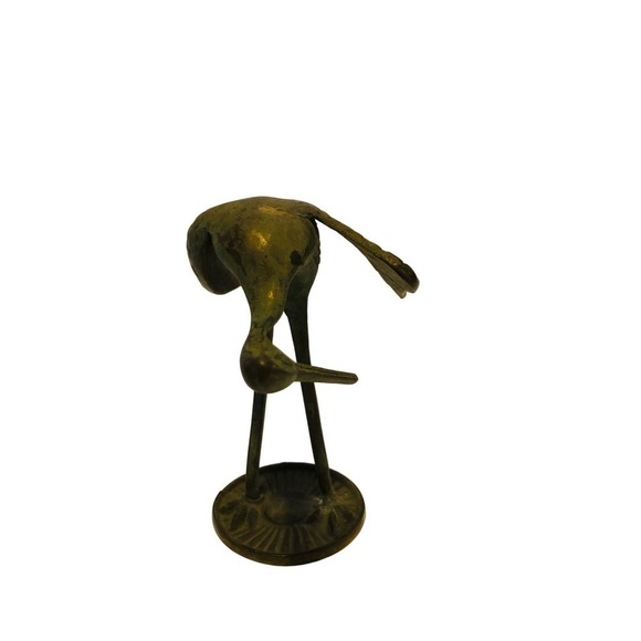 Vintage Brass Bird Crane Heron Stork Figure - Picture 5 of 6